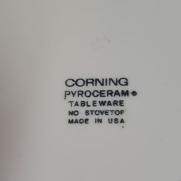 2 Corning Pyroceram White Dinner Plates 10¼" Whispering Mist Pattern White Grey - Picture 7 of 8